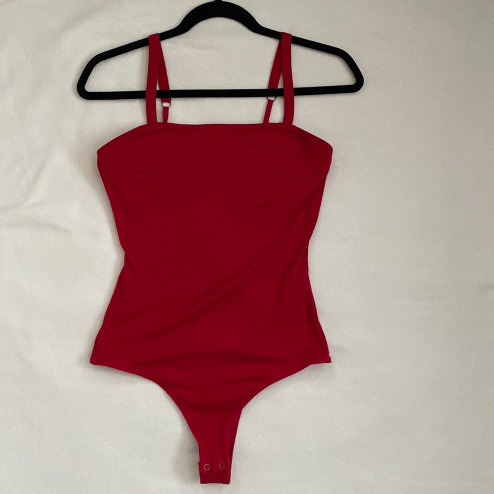 Red Bodysuit with built in bra